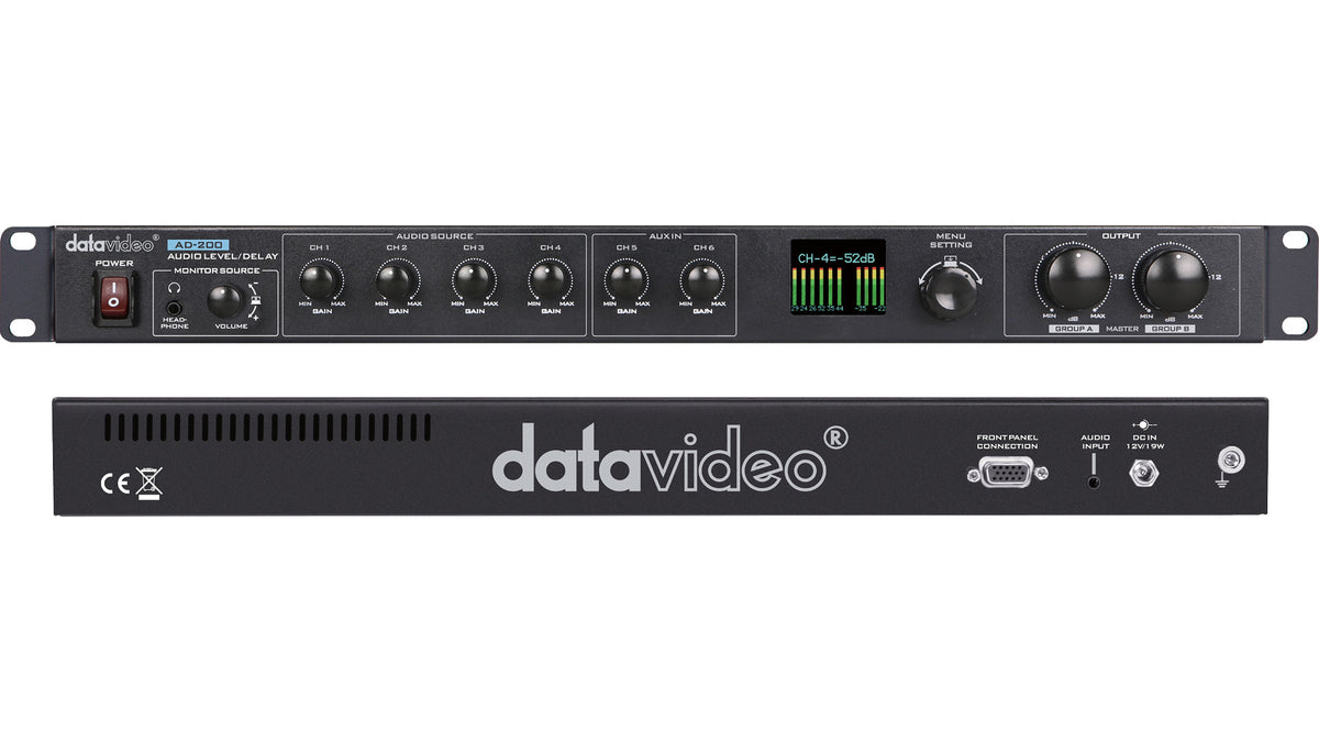 Datavideo AD-200 6-Channel Audio Delay/Mixer with Level Adjustment - view 3