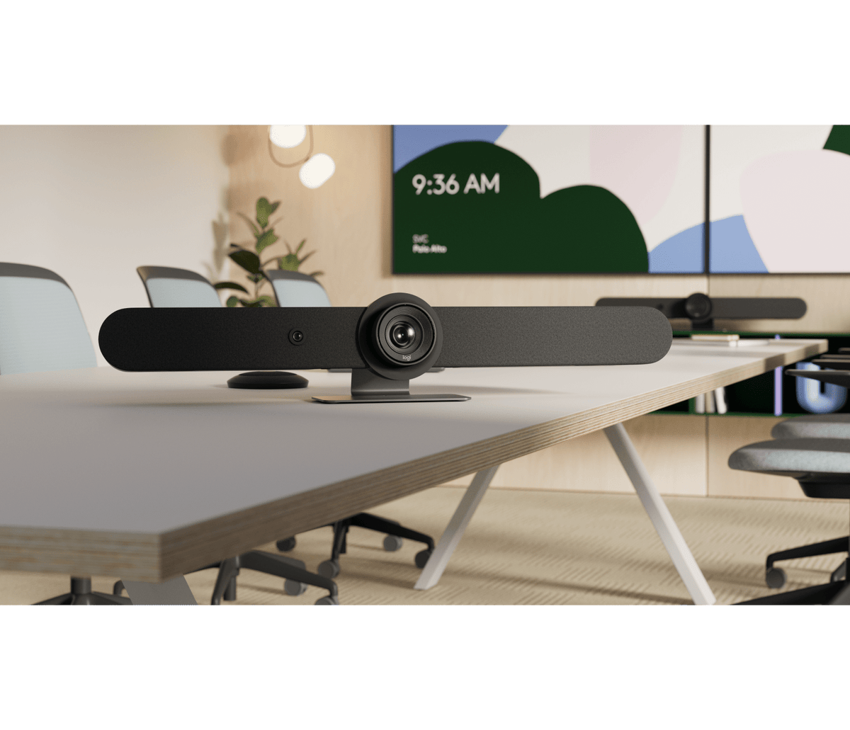 Logitech Rally Bar camera and speaker bar in graphite