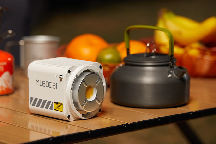 Godox ML60II Bi 70W Bi-Color LED Video Light on a table