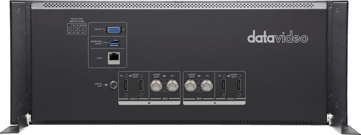 Datavideo TLM-102K Dual 10.1" 12G-SDI/4K-HDMI Monitor - view 2