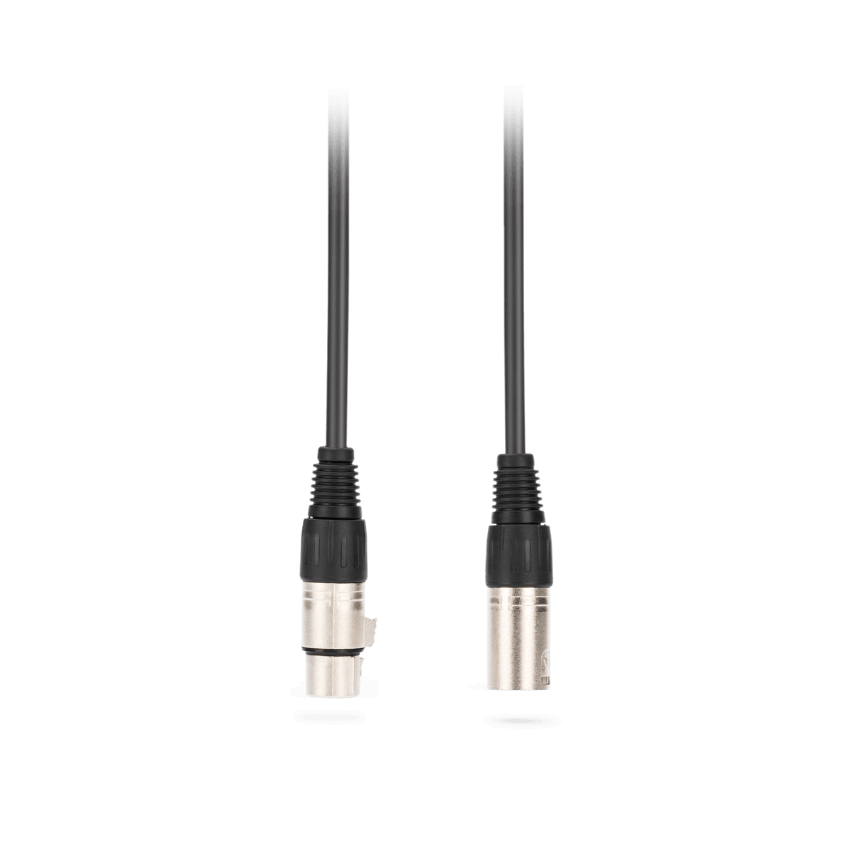 XLR microphone cable with female and male connectors