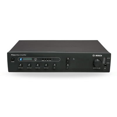 Bosch Plena PLE-1ME240-3IN 240W compact mixer amplifier, front view