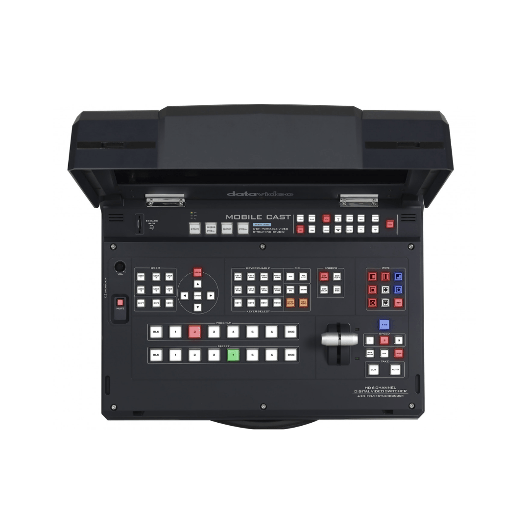 Datavideo HS-1300 6-Channel HD Portable Video Streaming Studio | Live Streaming Switcher & Recorder - Universal AV Solutions