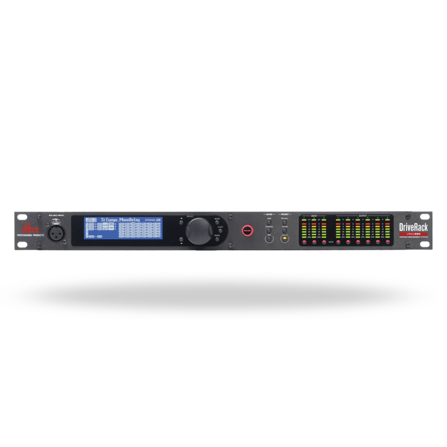 dbx DriveRack VENU360 loudspeaker management system processor, front view