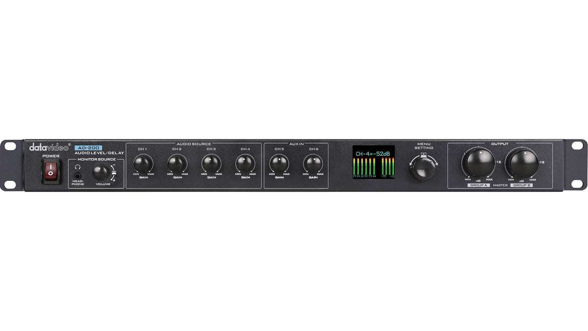 Datavideo AD-200 6-Channel Audio Delay/Mixer with Level Adjustment