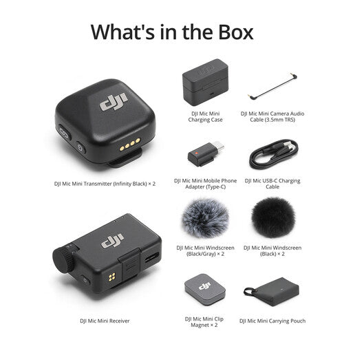 DJI Mic Mini 2 - Person Compact Wireless Microphone System for Camera & Smartphone (2.4 GHz) - Universal AV Solutions