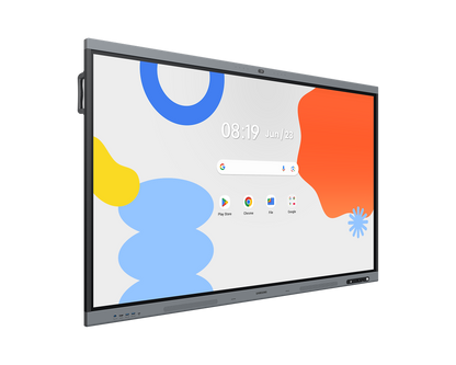 Samsung WAFX-P series 4K interactive flat panel display, angled left view