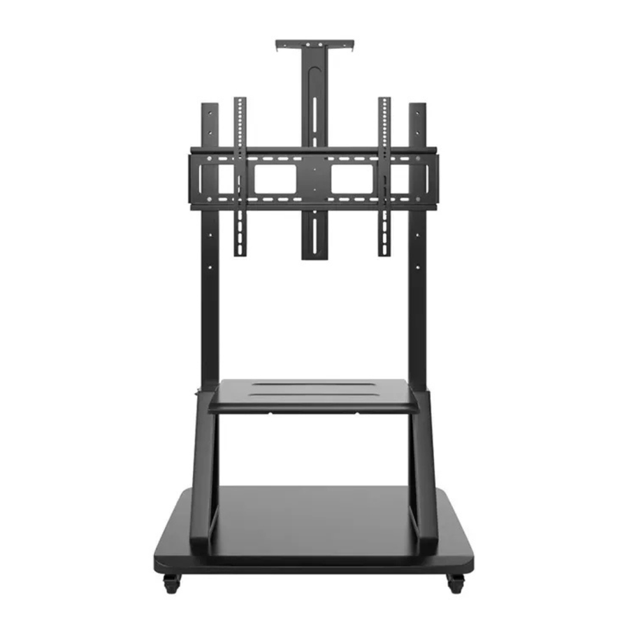 Black Box portable rolling floor stand for smart TVs and interactive flat panels, front view