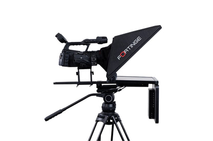 Fortinge PROX studio teleprompter with ENG camera, side view