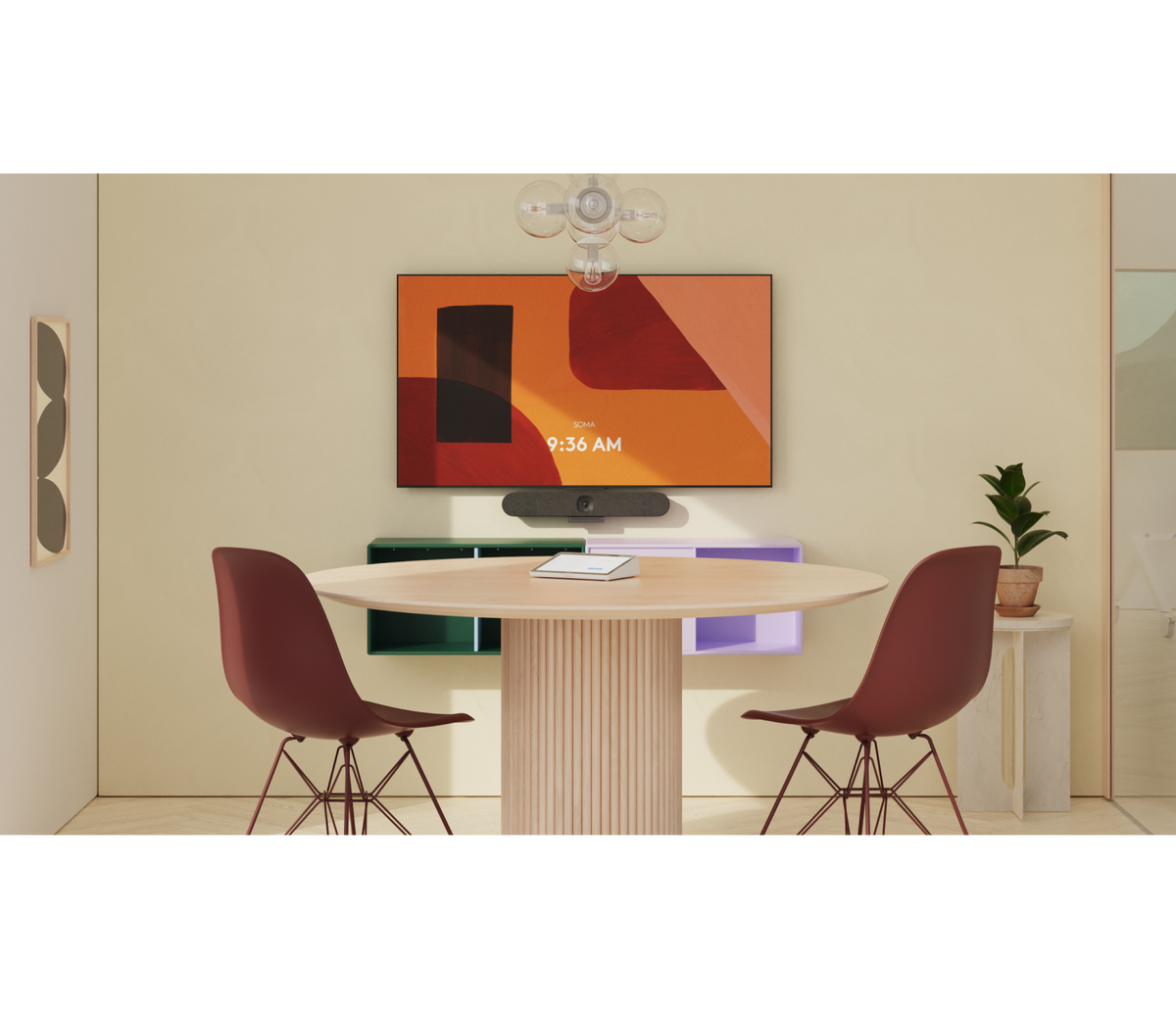 Logitech Rally Bar Huddle video bar with front cover