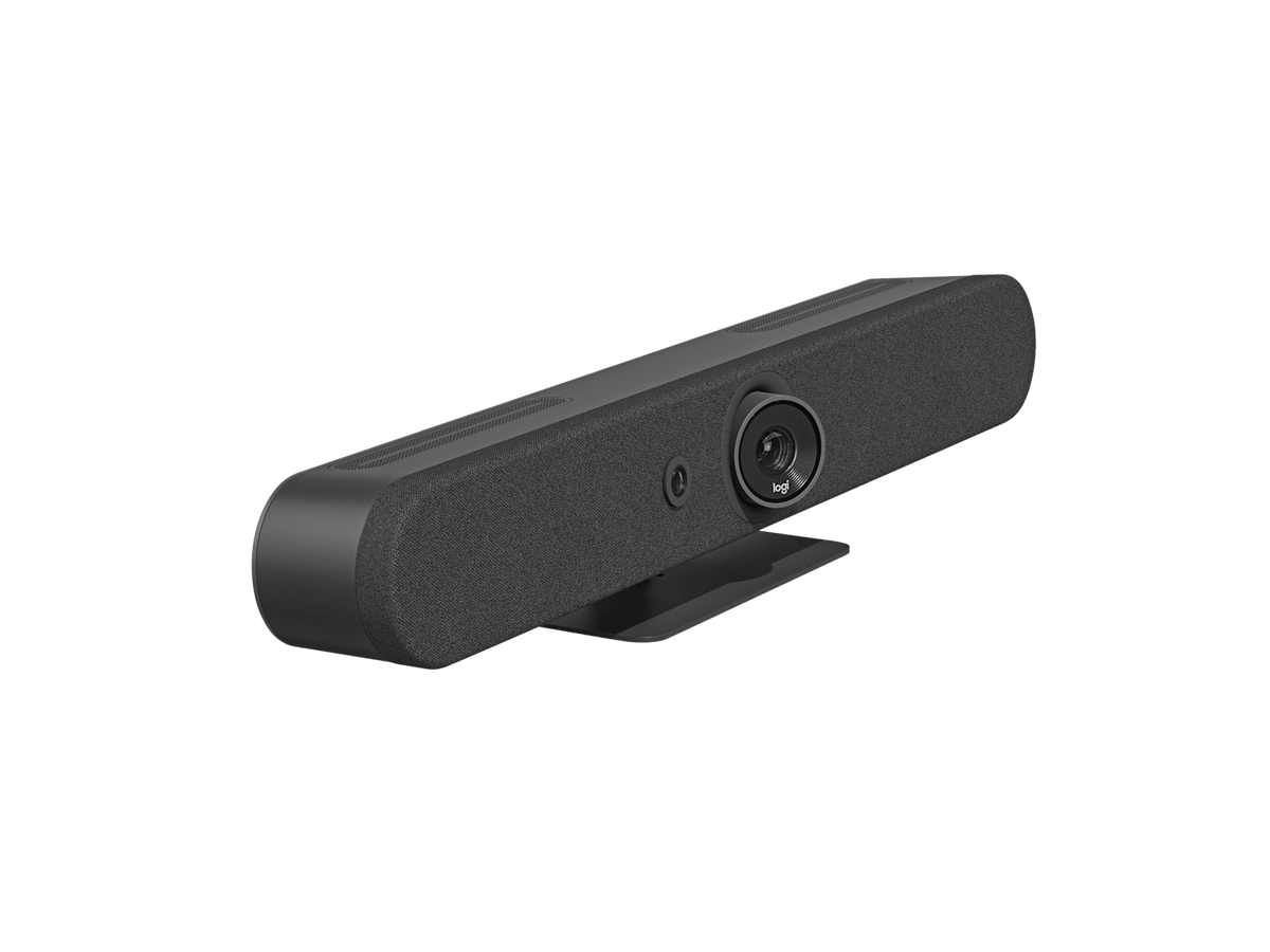 Logitech Rally Bar Mini all-in-one video bar with AI Viewfinder and beamforming microphones