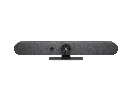 Logitech Rally Bar Mini 4K all-in-one video conferencing bar, front view in graphite