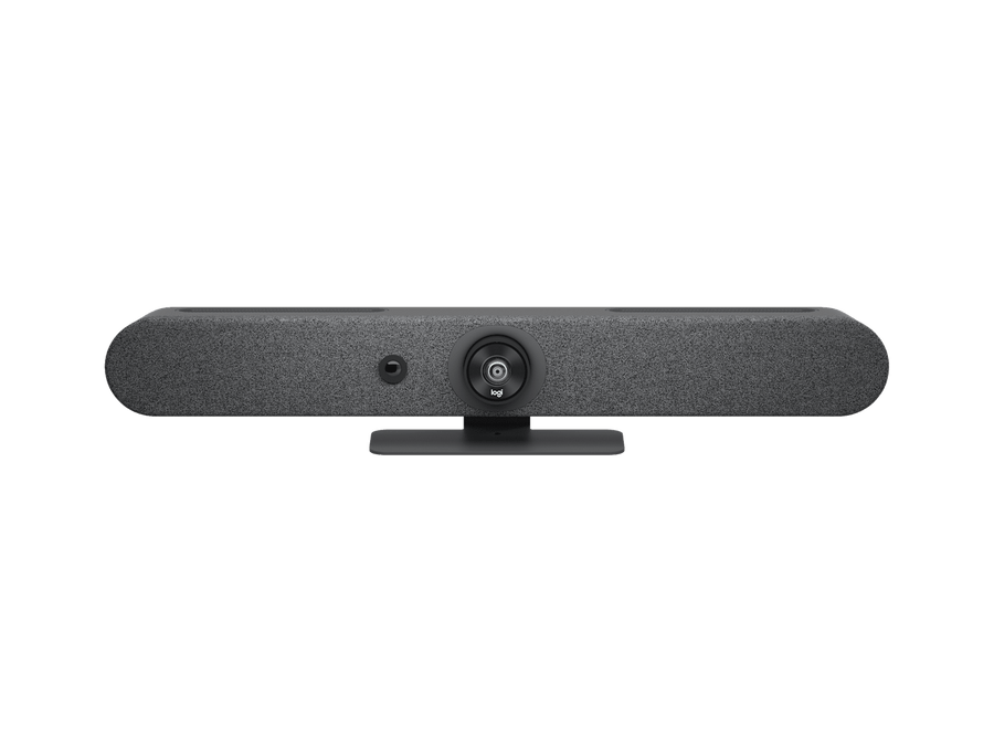 Logitech Rally Bar Mini 4K all-in-one video conferencing bar, front view in graphite