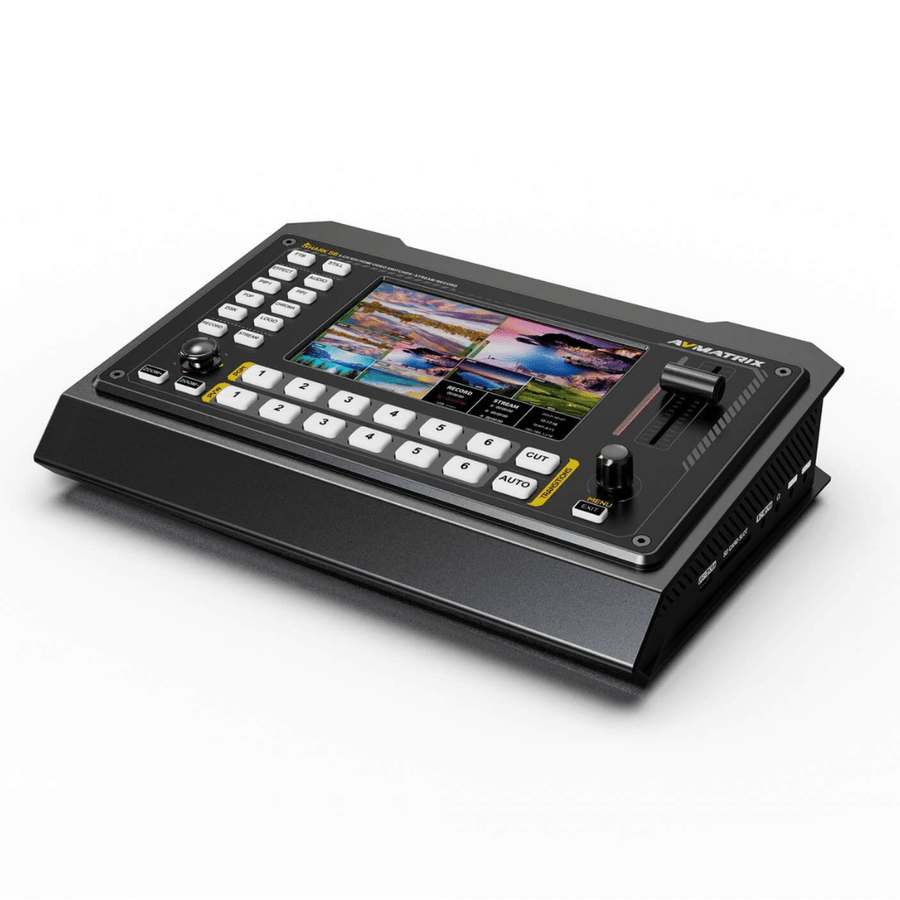 AVMatrix SHARK S6 6-channel HDMI/SDI video switcher, front view