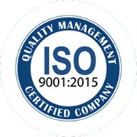 ISO 9001:2015 quality management certified company badge