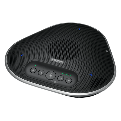 Yamaha YVC-330 USB & Bluetooth speakerphone in black - front angled view for video conferencing