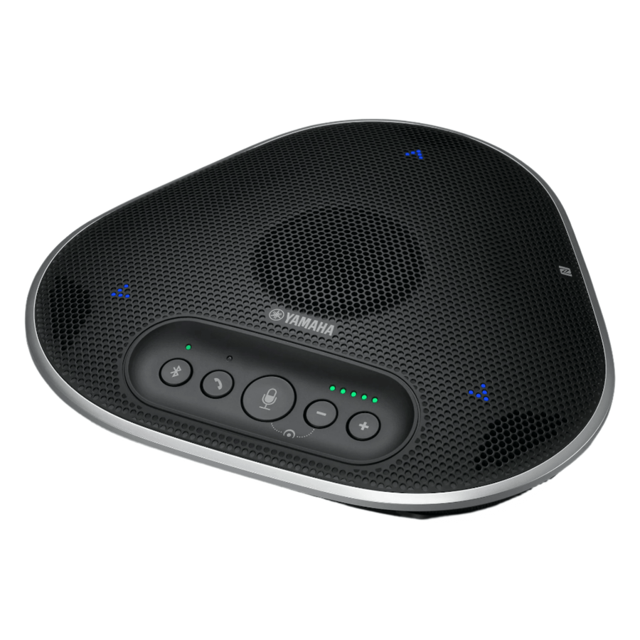 Yamaha YVC-330 USB & Bluetooth speakerphone in black - front angled view for video conferencing